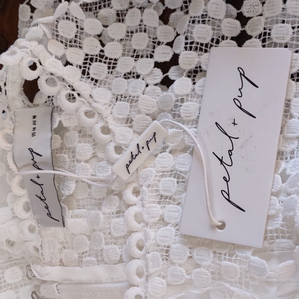 Petal & Pup White Crochet Midi Dress - Picture 9 of 13